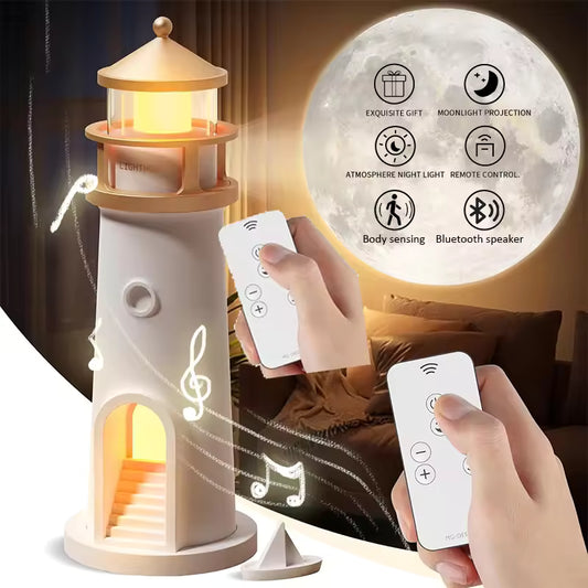 Moon Projection Lighthouse Lamp