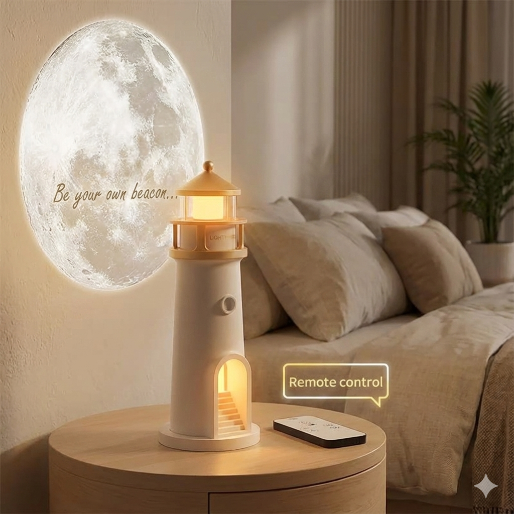 Moon Projection Lighthouse Lamp