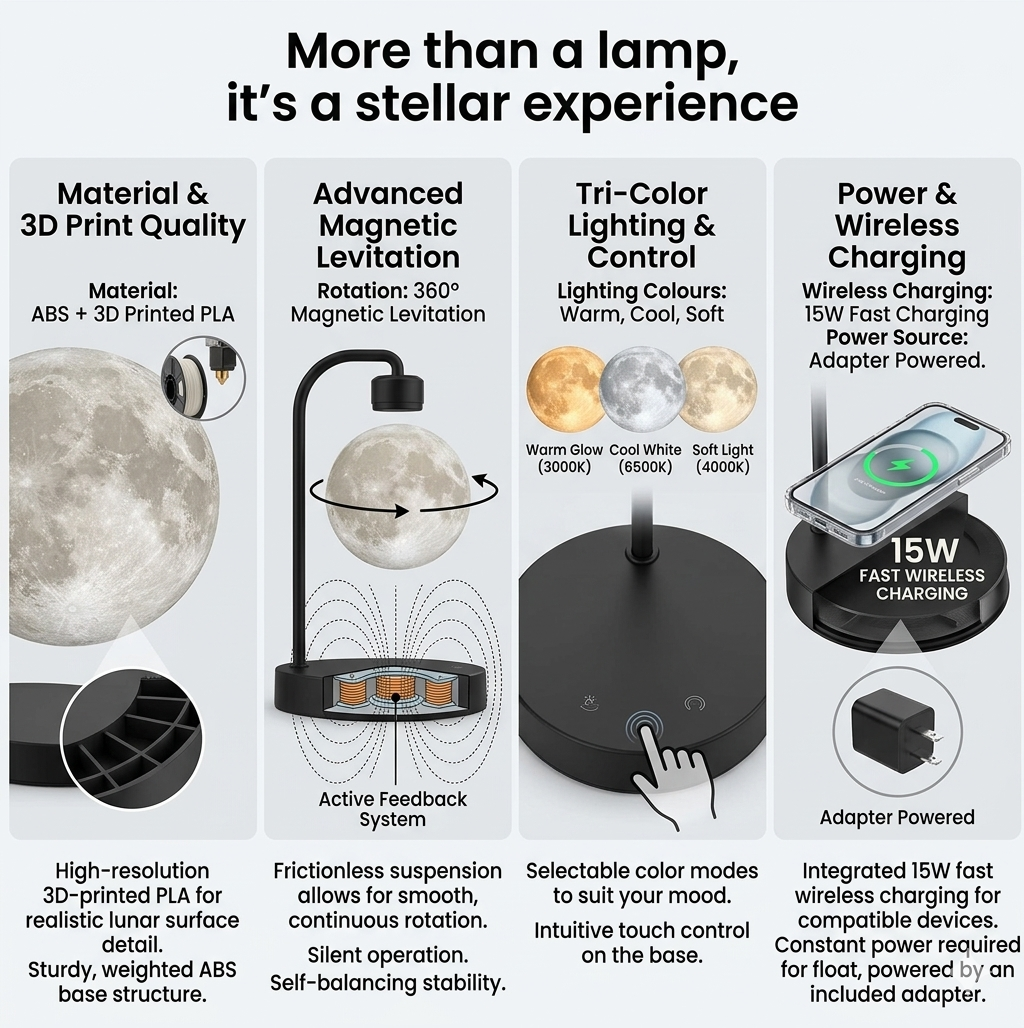 Foating Magnetic Moon Lamp
