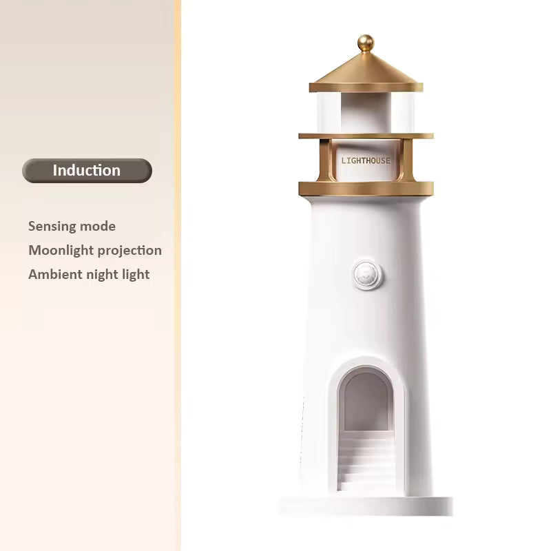 Moon Projection Lighthouse Lamp